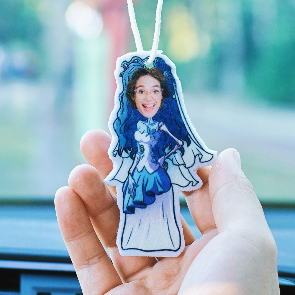 Custom Halloween Car Air Freshener Funny Rearview Mirror Ornament for Halloween Gift