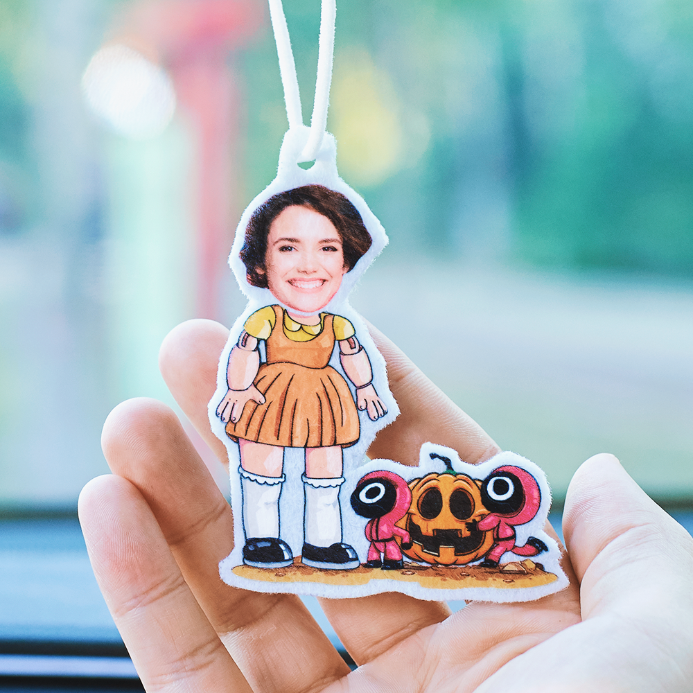 Custom Halloween Car Air Freshener Funny Rearview Mirror Ornament for Halloween Gift