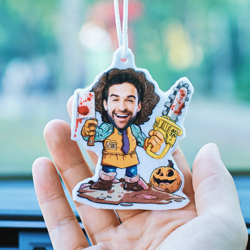 Custom Halloween Car Air Freshener Funny Rearview Mirror Ornament for Halloween Gift