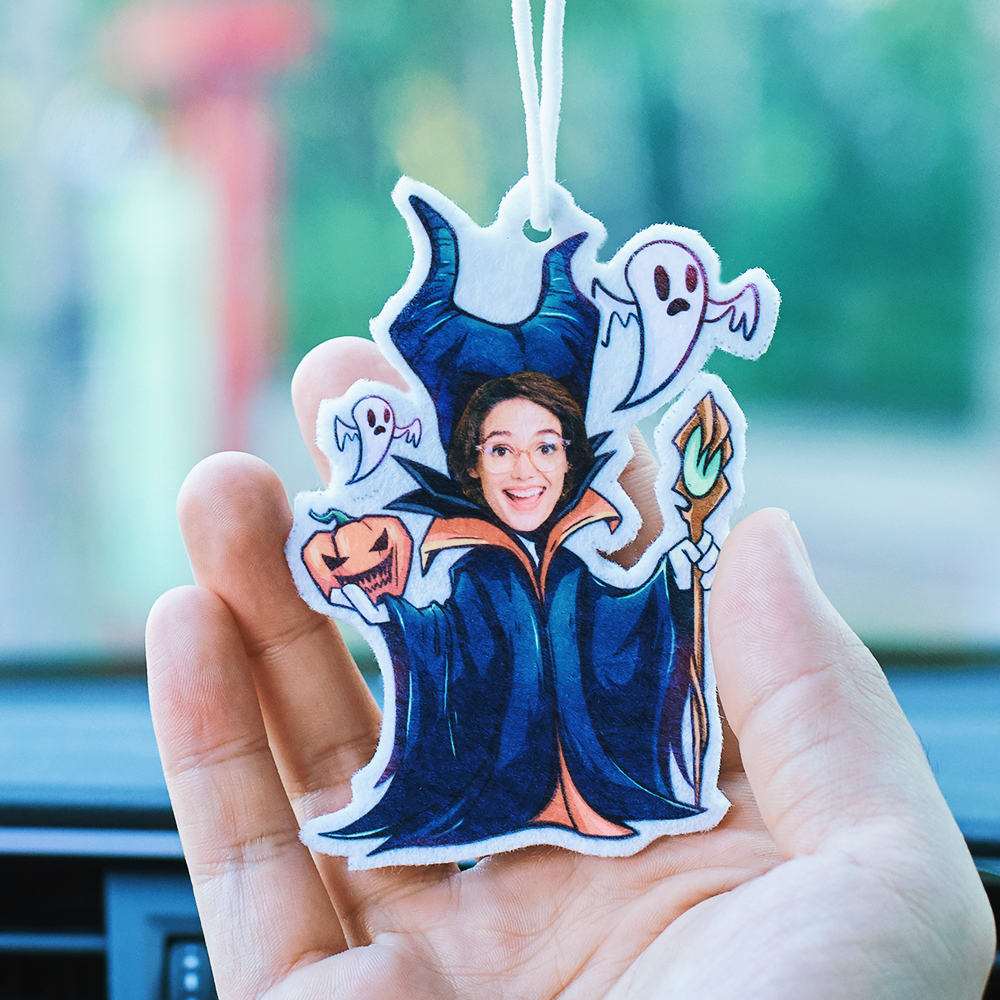 Custom Halloween Car Air Freshener Funny Rearview Mirror Ornament for Halloween Gift