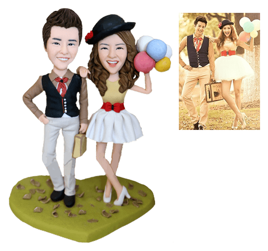 Couple Gifts Fully Customizable 2 person Custom Bobblehead With Engraved Text
