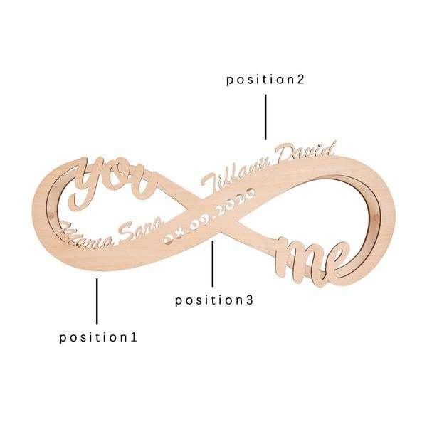 Gift for Her Custom Infinity I Love You Night Light Engraved Wood Lamp