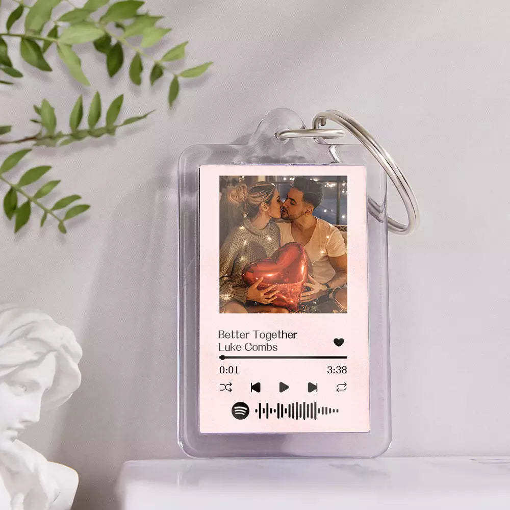 Gift For Lover Custom Spotify Glass Code Keychain 14 Colors Available - mycustomtirecover