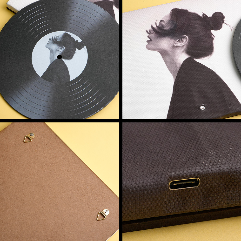 Custom Photo Vinyl Music Wall Art Vinyl Record Player No Phone Needed Just Click to Play Lingering Memory Music Best Father’s Day Gift for Dad
