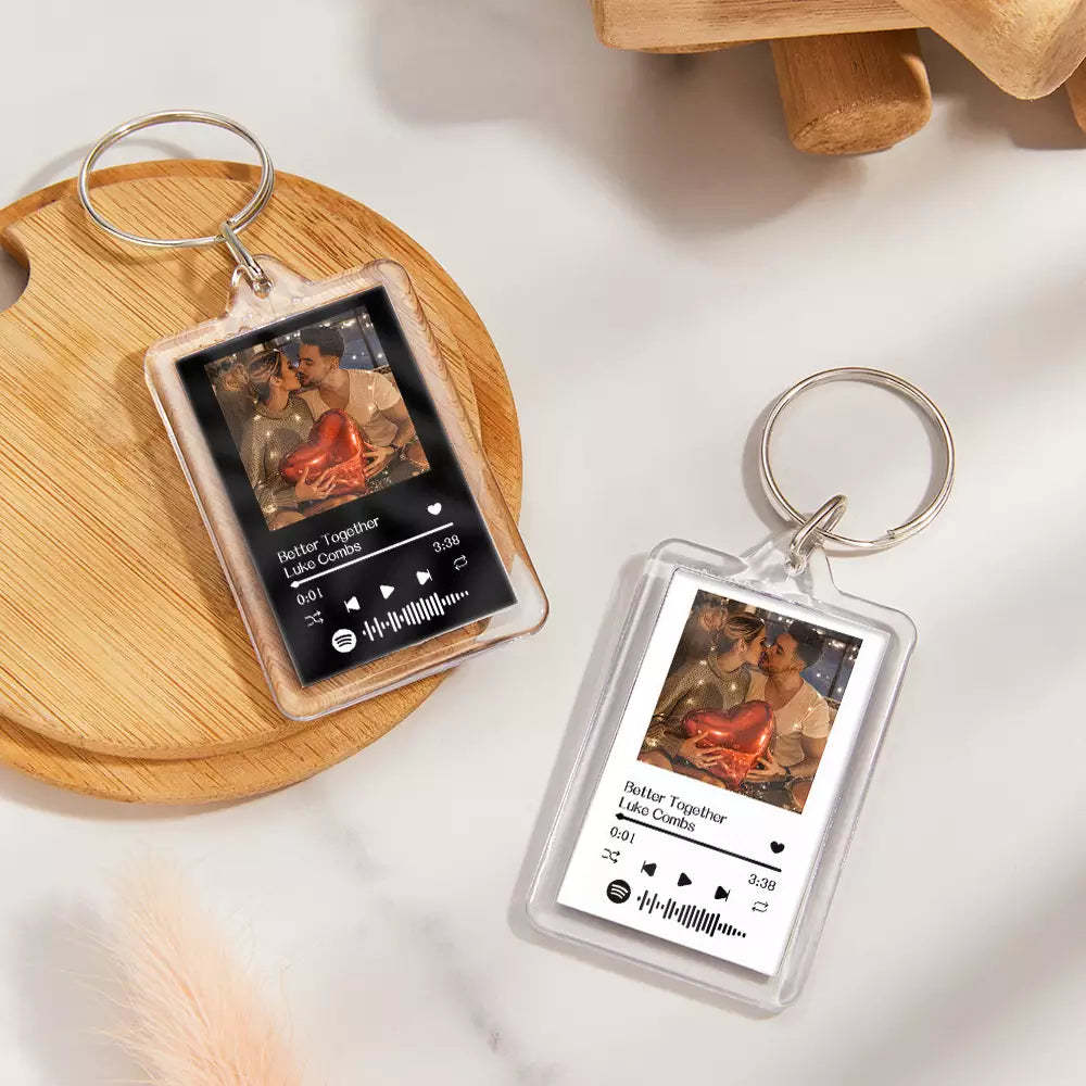 Gift For Lover Custom Spotify Glass Code Keychain 14 Colors Available - mycustomtirecover