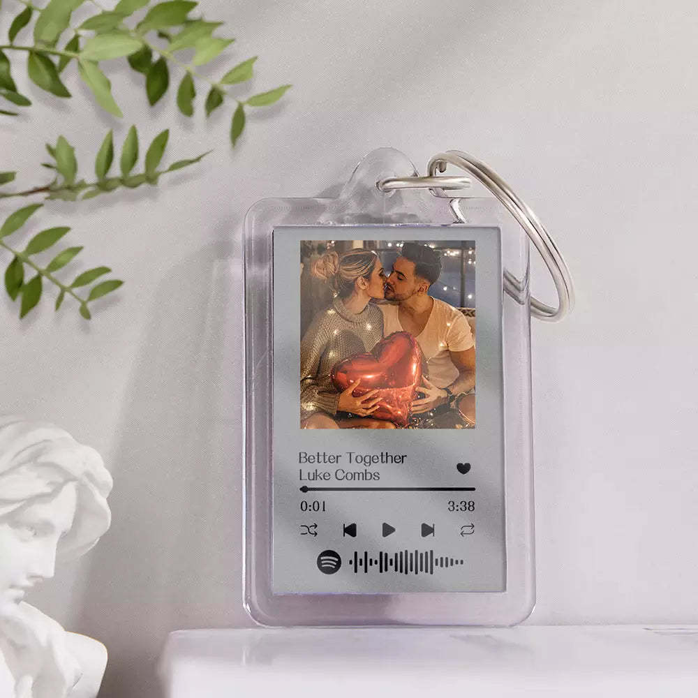 Gift For Lover Custom Spotify Glass Code Keychain 14 Colors Available - mycustomtirecover