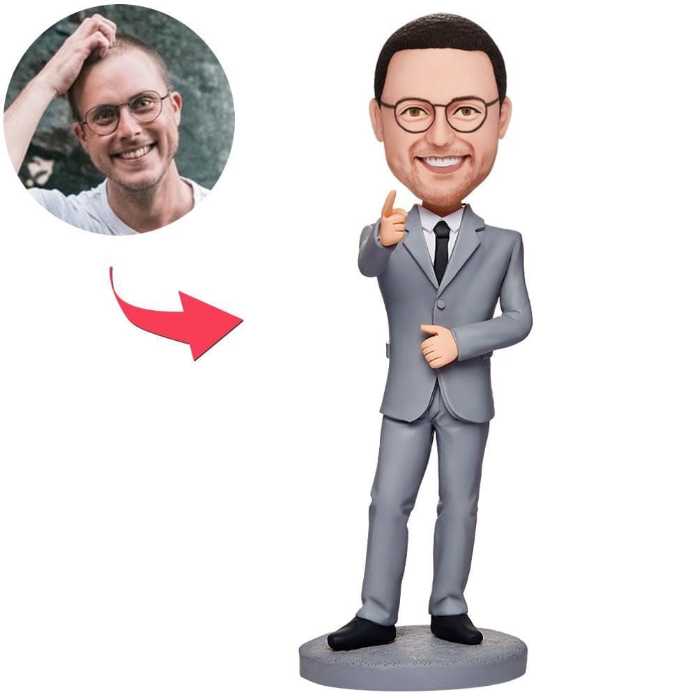 Custom Business Man Believe In Yourself Bobbleheads With Engraved Text