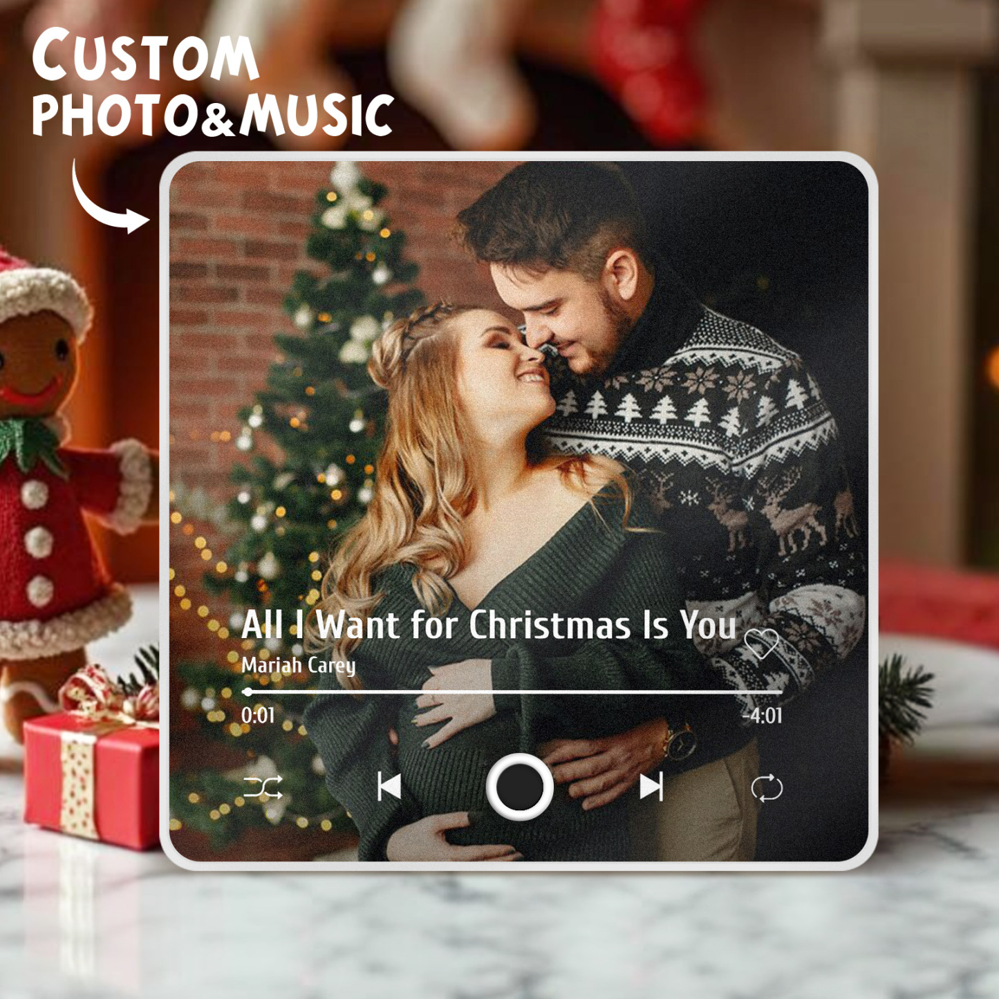 Personalized Music Fridge Magnet Customized Album Fridge Magnet Can Play Songs Christmas Gift