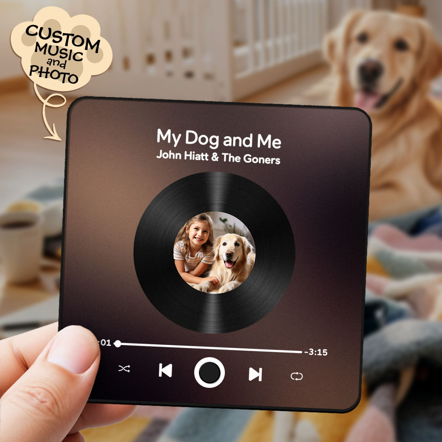 Custom Album Fridge Magnet Personalized Music Fridge Magnet Can Play Songs and Adjust Volume for Couples Gift for Christmas