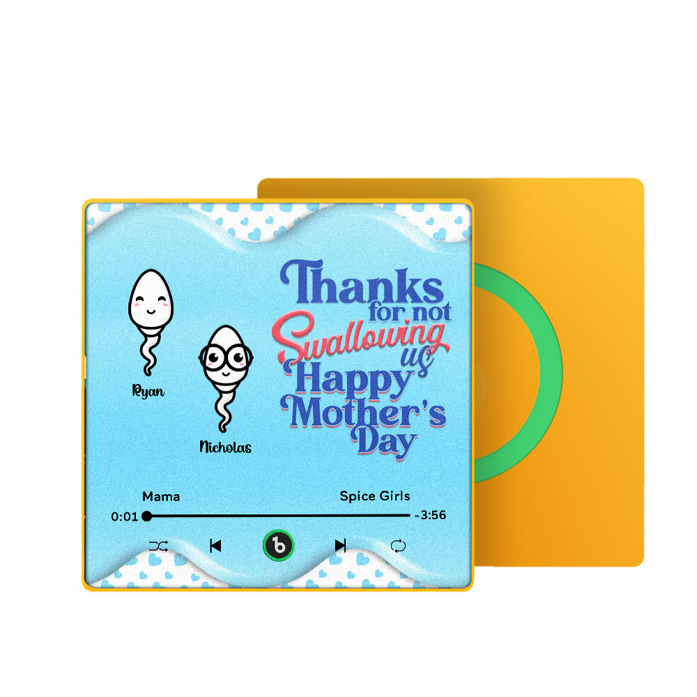 Thanks for not Swallowing Me Personalized Music Fridge Magnet, Funny Mother's Day Gift for Mom, Gift for her