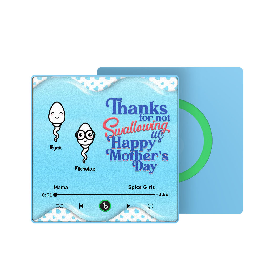 Thanks for not Swallowing Me Personalized Music Fridge Magnet, Funny Mother's Day Gift for Mom, Gift for her