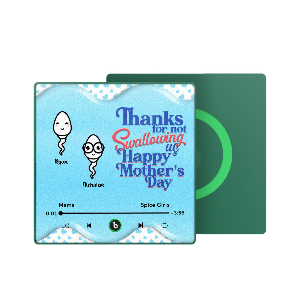 Thanks for not Swallowing Me Personalized Music Fridge Magnet, Funny Mother's Day Gift for Mom, Gift for her