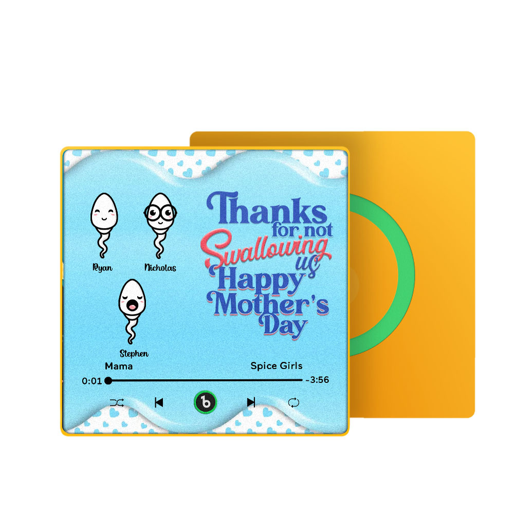 Thanks for not Swallowing Me Personalized Music Fridge Magnet, Funny Mother's Day Gift for Mom, Gift for her