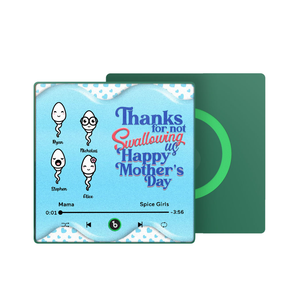 Thanks for not Swallowing Me Personalized Music Fridge Magnet, Funny Mother's Day Gift for Mom, Gift for her