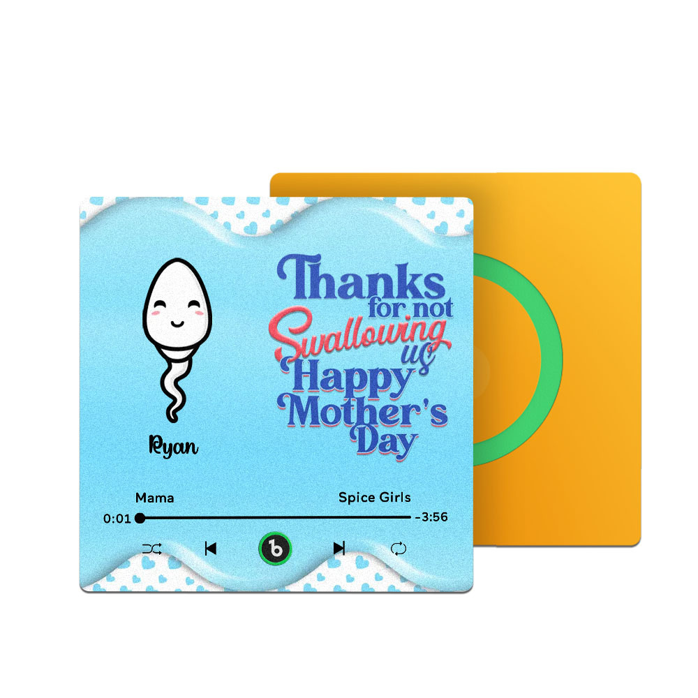 Thanks for not Swallowing Me Personalized Music Fridge Magnet, Funny Mother's Day Gift for Mom, Gift for her