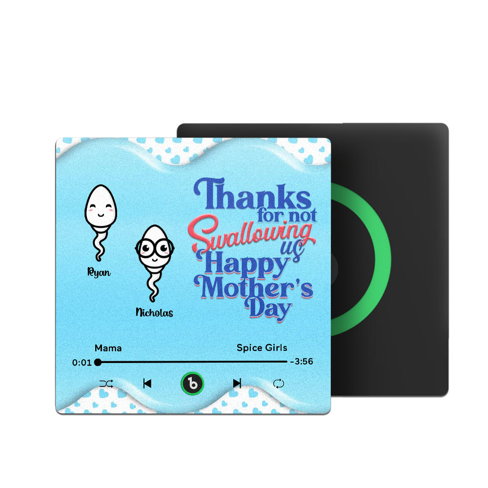 Thanks for not Swallowing Me Personalized Music Fridge Magnet, Funny Mother's Day Gift for Mom, Gift for her