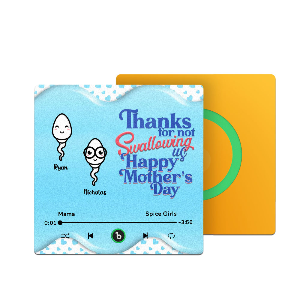 Thanks for not Swallowing Me Personalized Music Fridge Magnet, Funny Mother's Day Gift for Mom, Gift for her