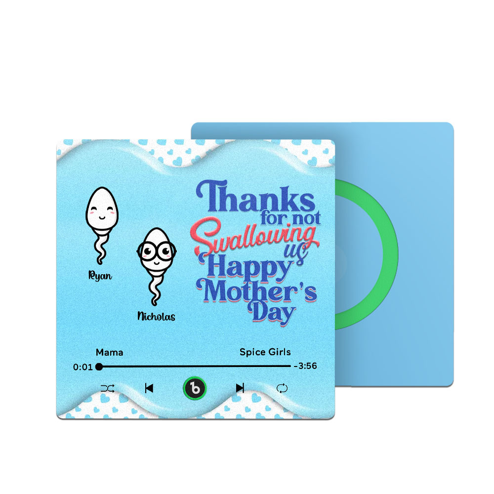 Thanks for not Swallowing Me Personalized Music Fridge Magnet, Funny Mother's Day Gift for Mom, Gift for her