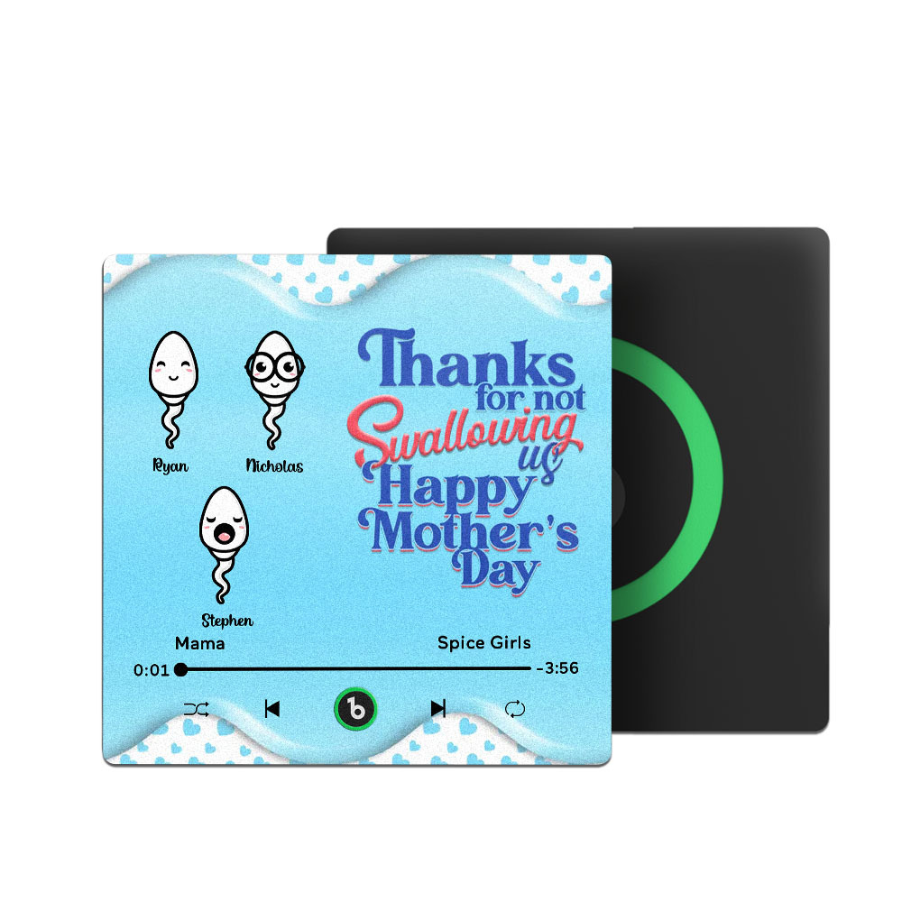 Thanks for not Swallowing Me Personalized Music Fridge Magnet, Funny Mother's Day Gift for Mom, Gift for her