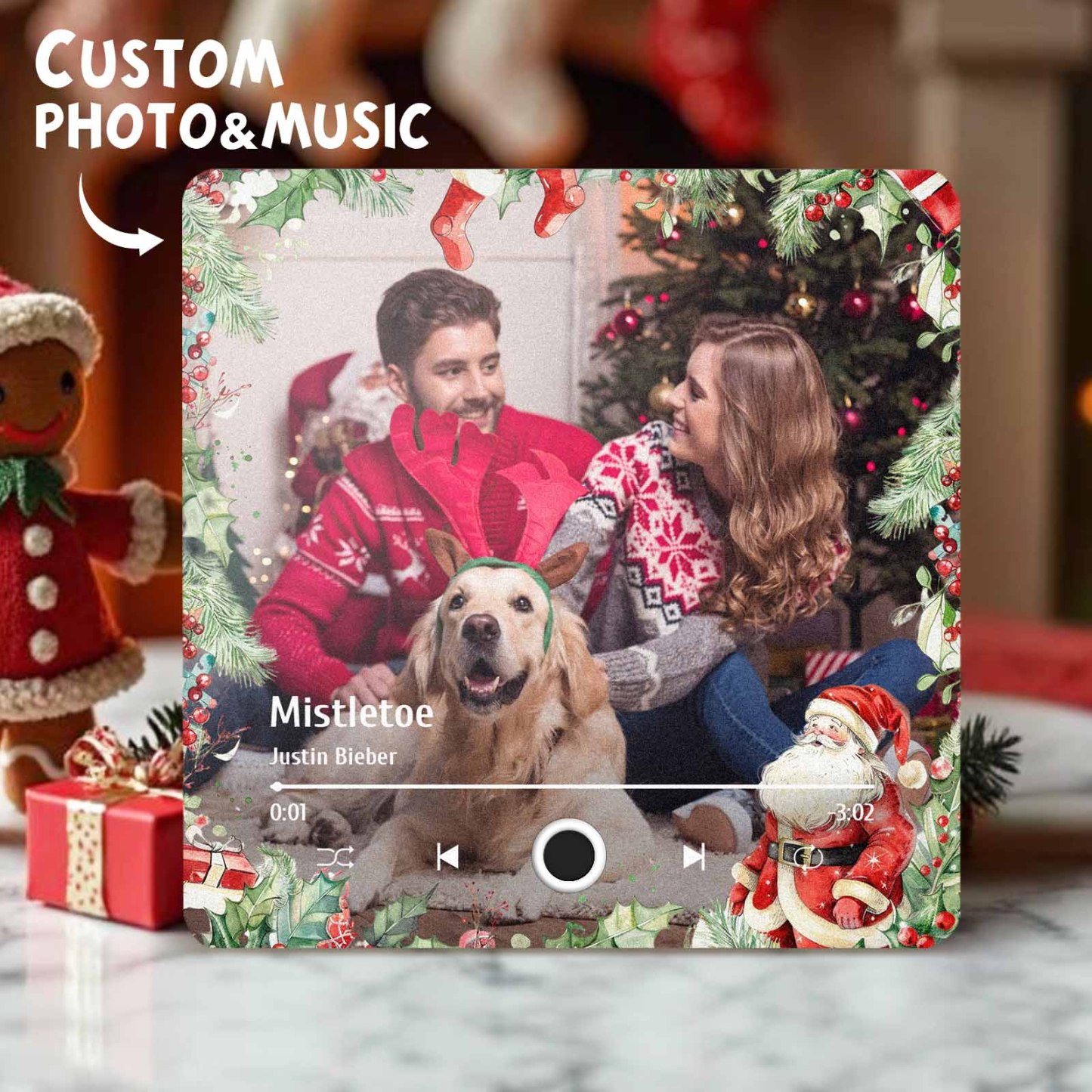 Custom Family Photo Music Fridge Magnet Christmas Gifts for Family Personalized Music Magnets Can Play Songs - mycustomtirecover