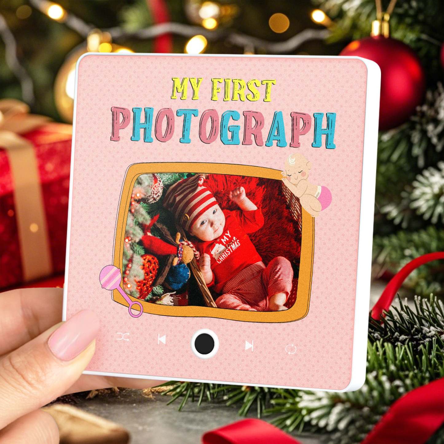 Personalized Music Fridge Magnet Baby's First Photograph Christmas Gifts for Family Custom Music Magnets Can Play Songs - mycustomtirecover