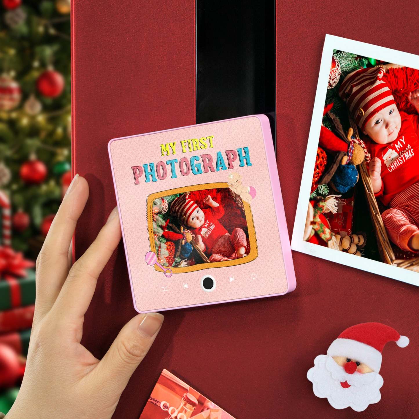 Personalized Music Fridge Magnet Baby's First Photograph Christmas Gifts for Family Custom Music Magnets Can Play Songs - mycustomtirecover