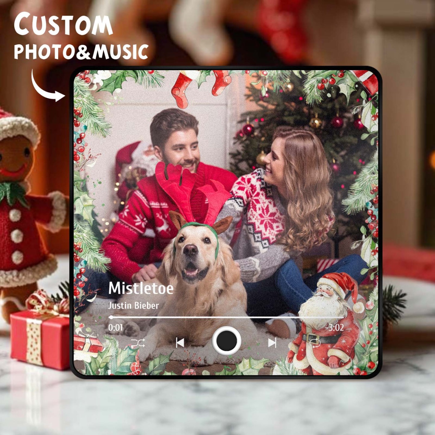 Custom Family Photo Music Fridge Magnet Christmas Gifts for Family Personalized Music Magnets Can Play Songs - mycustomtirecover