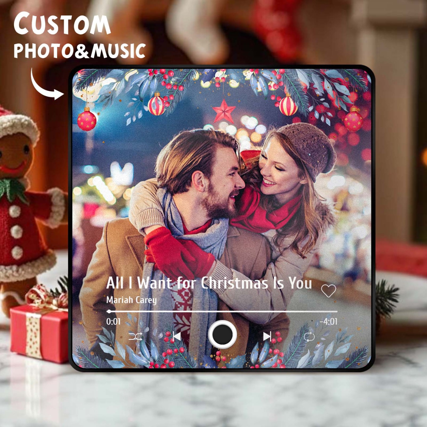 Custom Family Photo Music Fridge Magnet Christmas Gifts for Family Personalized Music Magnets Can Play Songs - mycustomtirecover