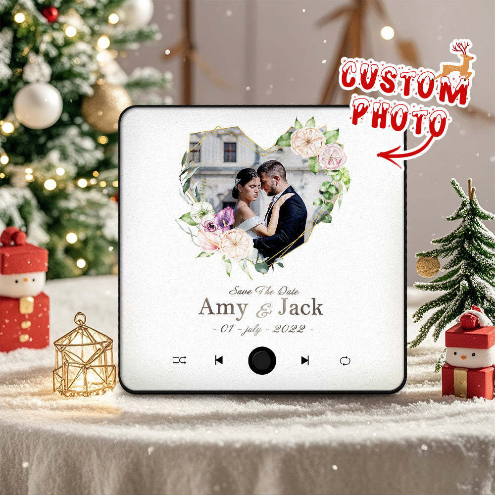 Custom Wedding Photo Music Fridge Magnet Personalized Music Magnets Can Play Songs Christmas Gift for Couples - mycustomtirecover