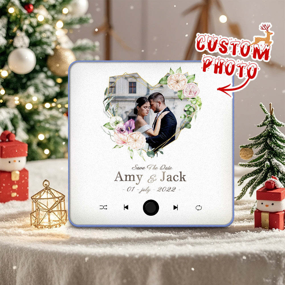 Custom Wedding Photo Music Fridge Magnet Personalized Music Magnets Can Play Songs Christmas Gift for Couples - mycustomtirecover