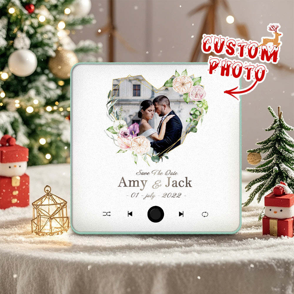 Custom Wedding Photo Music Fridge Magnet Personalized Music Magnets Can Play Songs Christmas Gift for Couples - mycustomtirecover