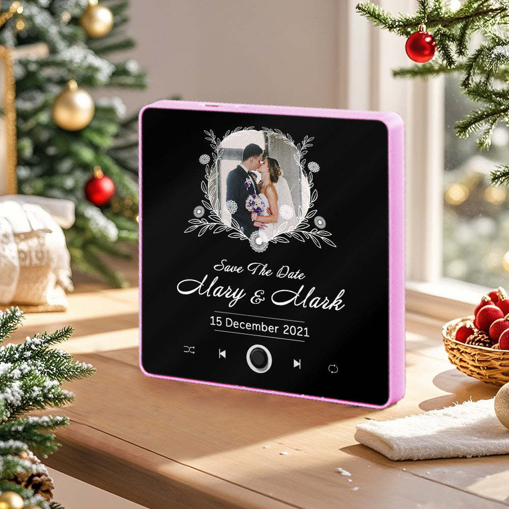 Custom Wedding Photo Music Fridge Magnet Personalized Music Magnets Can Play Songs Christmas Gift for Couples - mycustomtirecover
