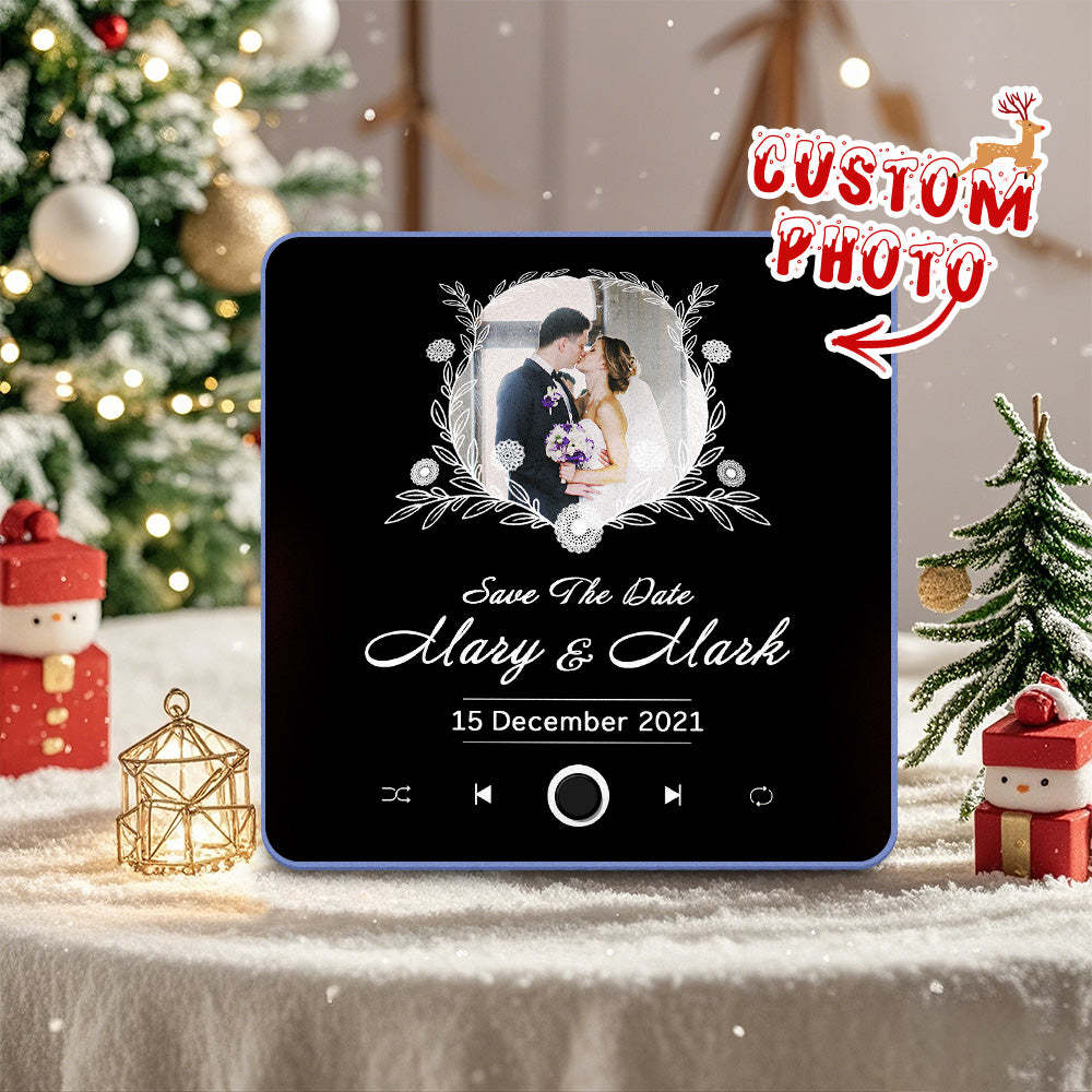 Custom Wedding Photo Music Fridge Magnet Personalized Music Magnets Can Play Songs Christmas Gift for Couples - mycustomtirecover