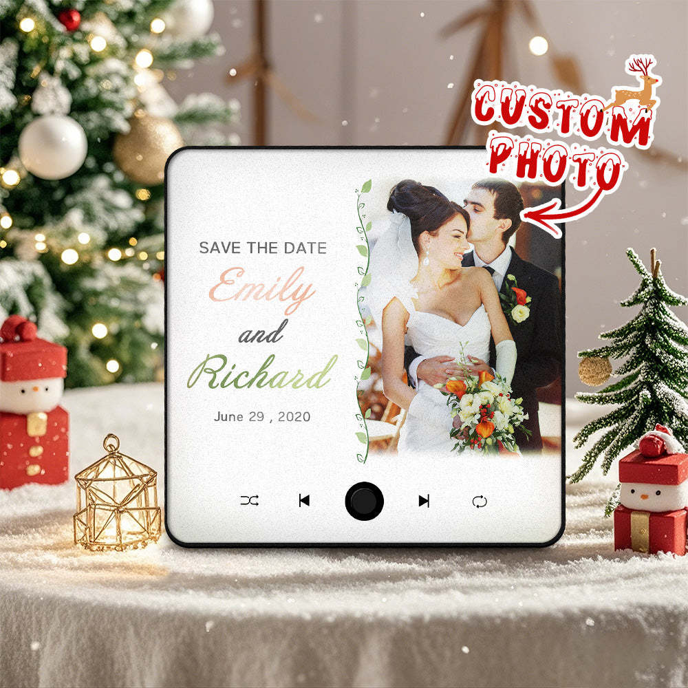 Custom Wedding Photo Music Fridge Magnet Personalized Music Magnets Can Play Songs Christmas Gift for Couples - mycustomtirecover