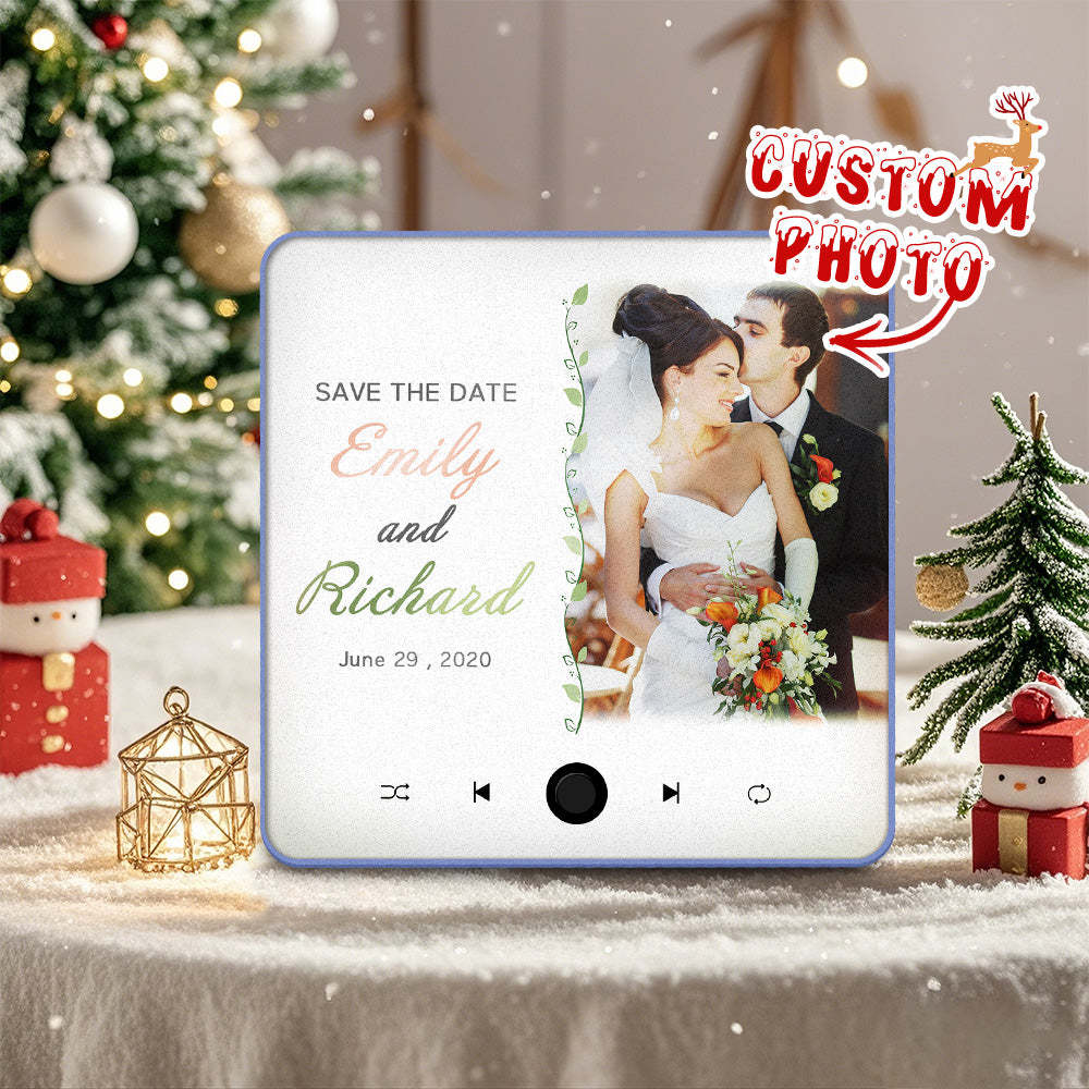 Custom Wedding Photo Music Fridge Magnet Personalized Music Magnets Can Play Songs Christmas Gift for Couples - mycustomtirecover