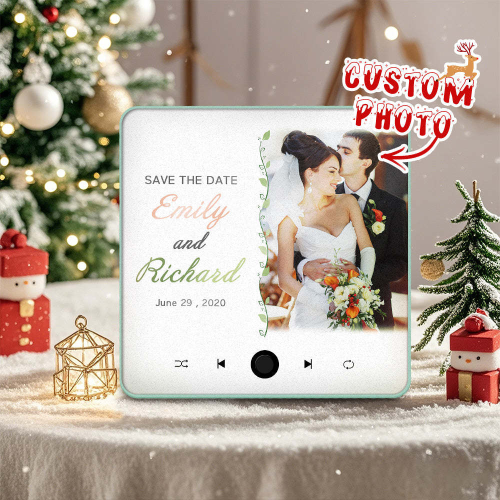 Custom Wedding Photo Music Fridge Magnet Personalized Music Magnets Can Play Songs Christmas Gift for Couples - mycustomtirecover