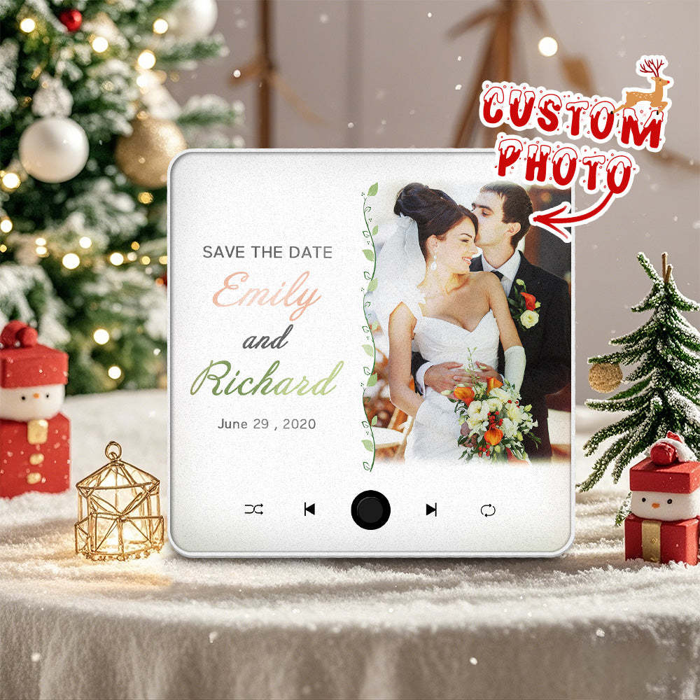 Custom Wedding Photo Music Fridge Magnet Personalized Music Magnets Can Play Songs Christmas Gift for Couples - mycustomtirecover
