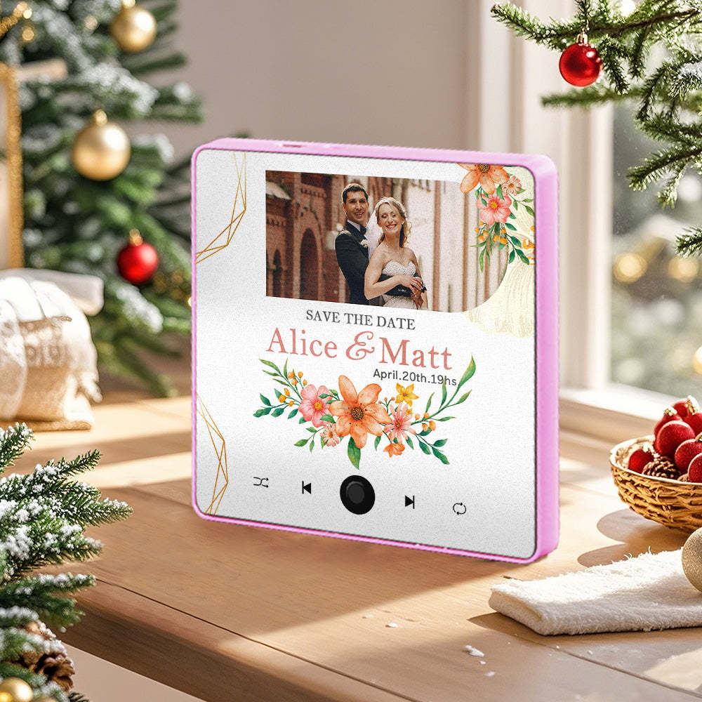 Custom Wedding Photo Music Fridge Magnet Personalized Music Magnets Can Play Songs Christmas Gift for Couples - mycustomtirecover