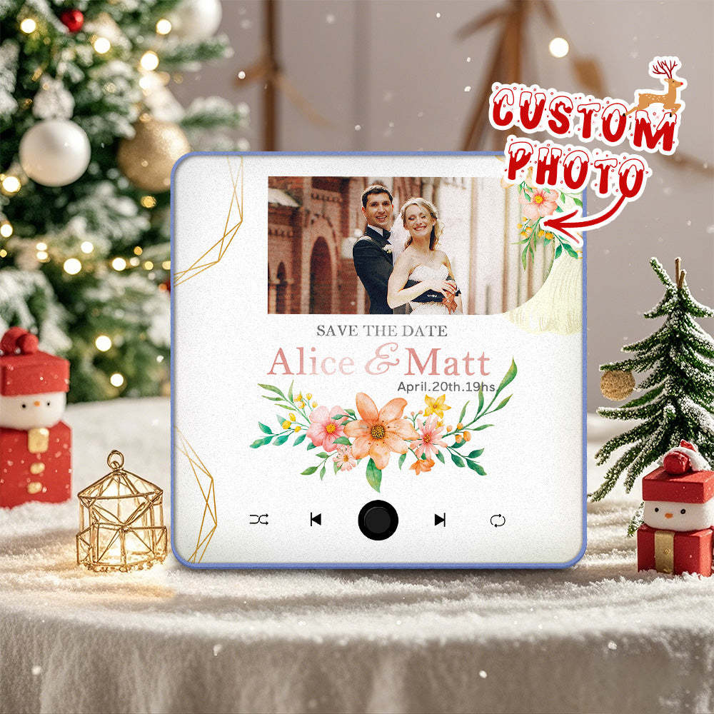 Custom Wedding Photo Music Fridge Magnet Personalized Music Magnets Can Play Songs Christmas Gift for Couples - mycustomtirecover