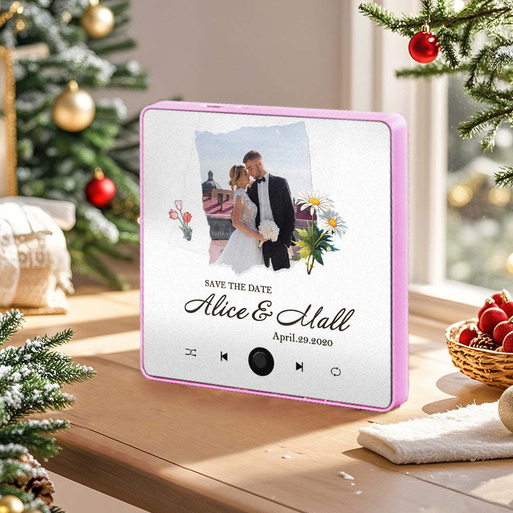 Custom Wedding Photo Music Fridge Magnet Personalized Music Magnets Can Play Songs Christmas Gift for Couples - mycustomtirecover