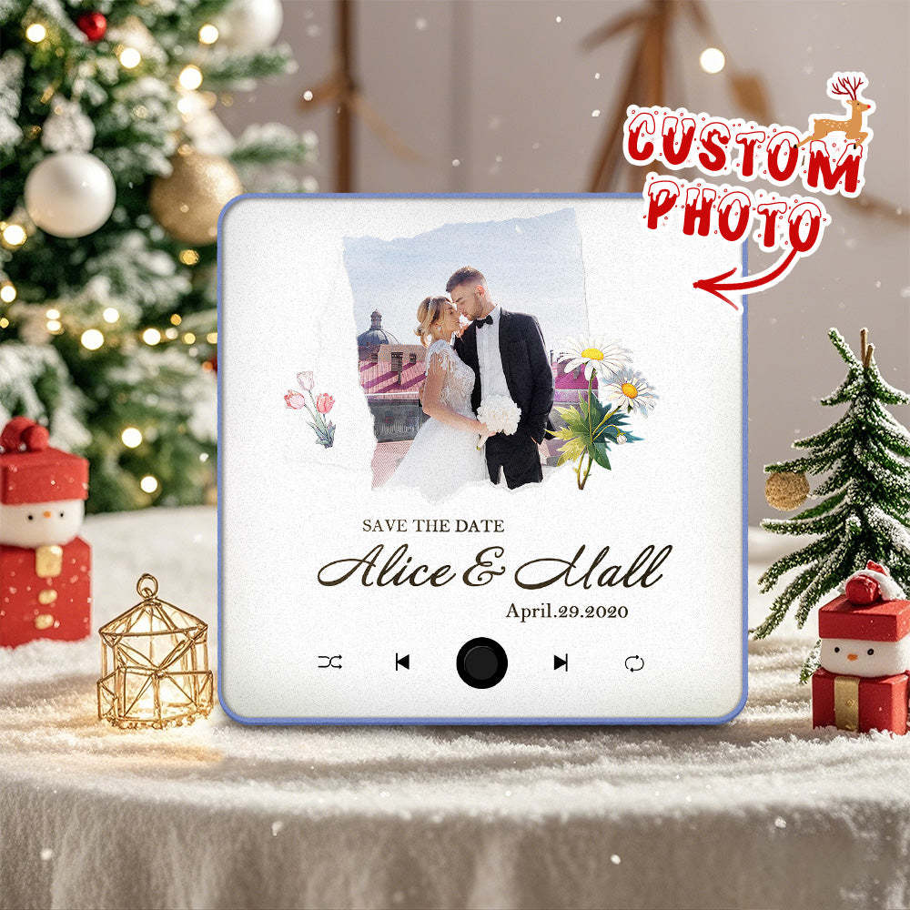 Custom Wedding Photo Music Fridge Magnet Personalized Music Magnets Can Play Songs Christmas Gift for Couples - mycustomtirecover