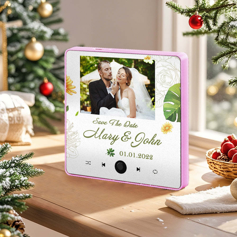 Custom Wedding Photo Music Fridge Magnet Personalized Music Magnets Can Play Songs Christmas Gift for Couples - mycustomtirecover