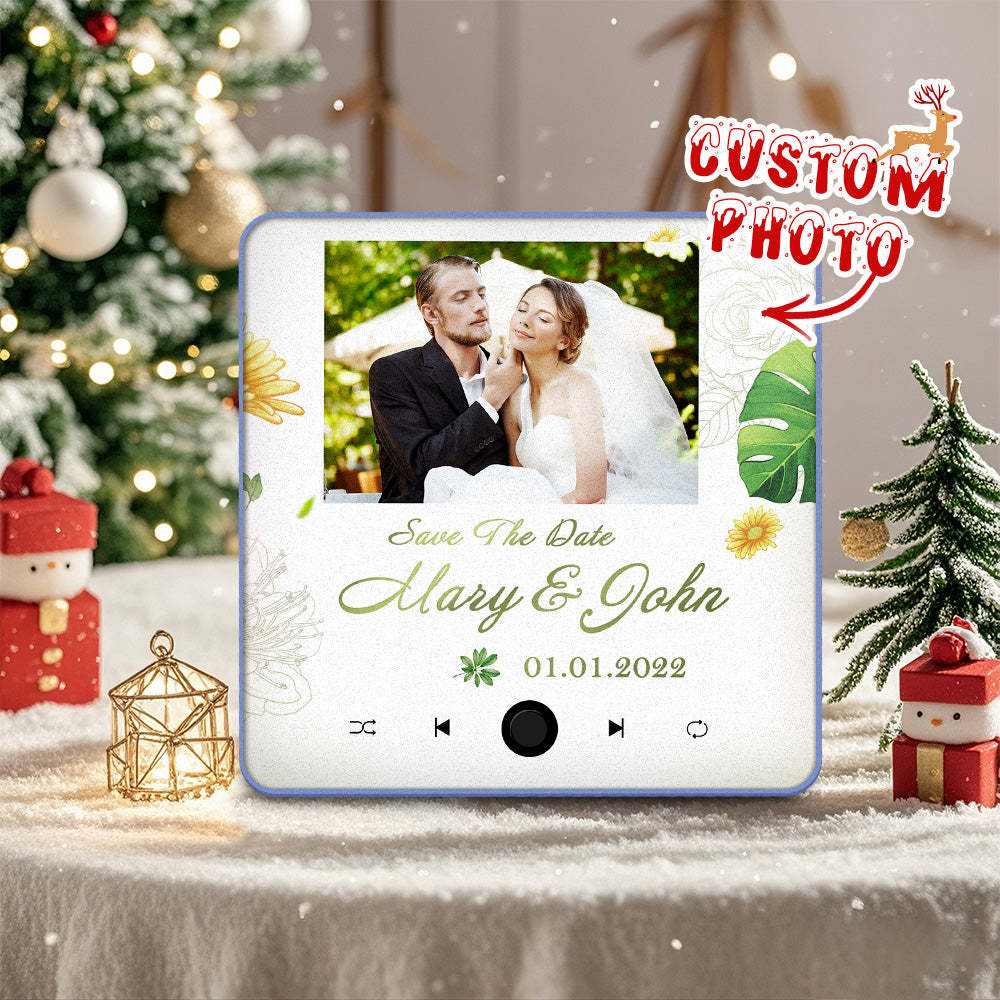 Custom Wedding Photo Music Fridge Magnet Personalized Music Magnets Can Play Songs Christmas Gift for Couples - mycustomtirecover