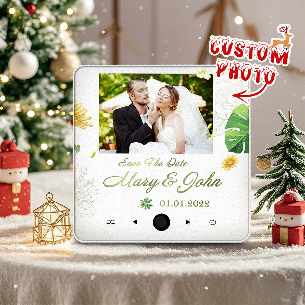 Custom Wedding Photo Music Fridge Magnet Personalized Music Magnets Can Play Songs Christmas Gift for Couples - mycustomtirecover