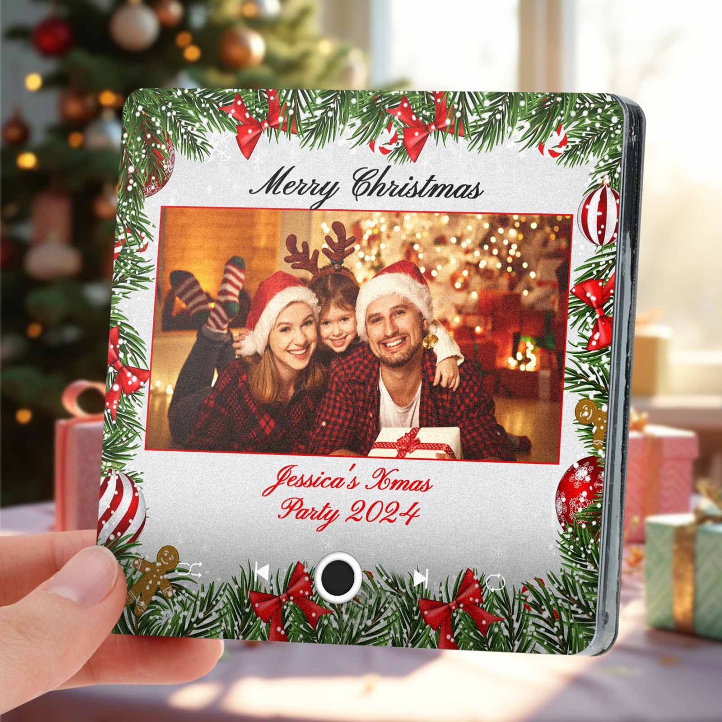 Personalized Music Fridge Magnet Christmas Party Custom Music Magnets Can Play Songs Christmas Gifts Family Gifts - mycustomtirecover