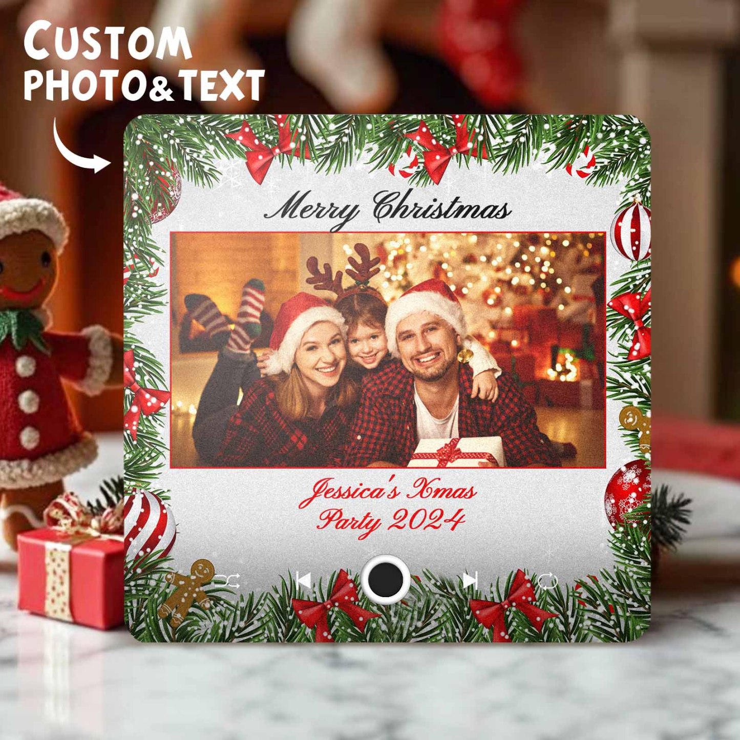 Personalized Music Fridge Magnet Christmas Party Custom Music Magnets Can Play Songs Christmas Gifts Family Gifts - mycustomtirecover