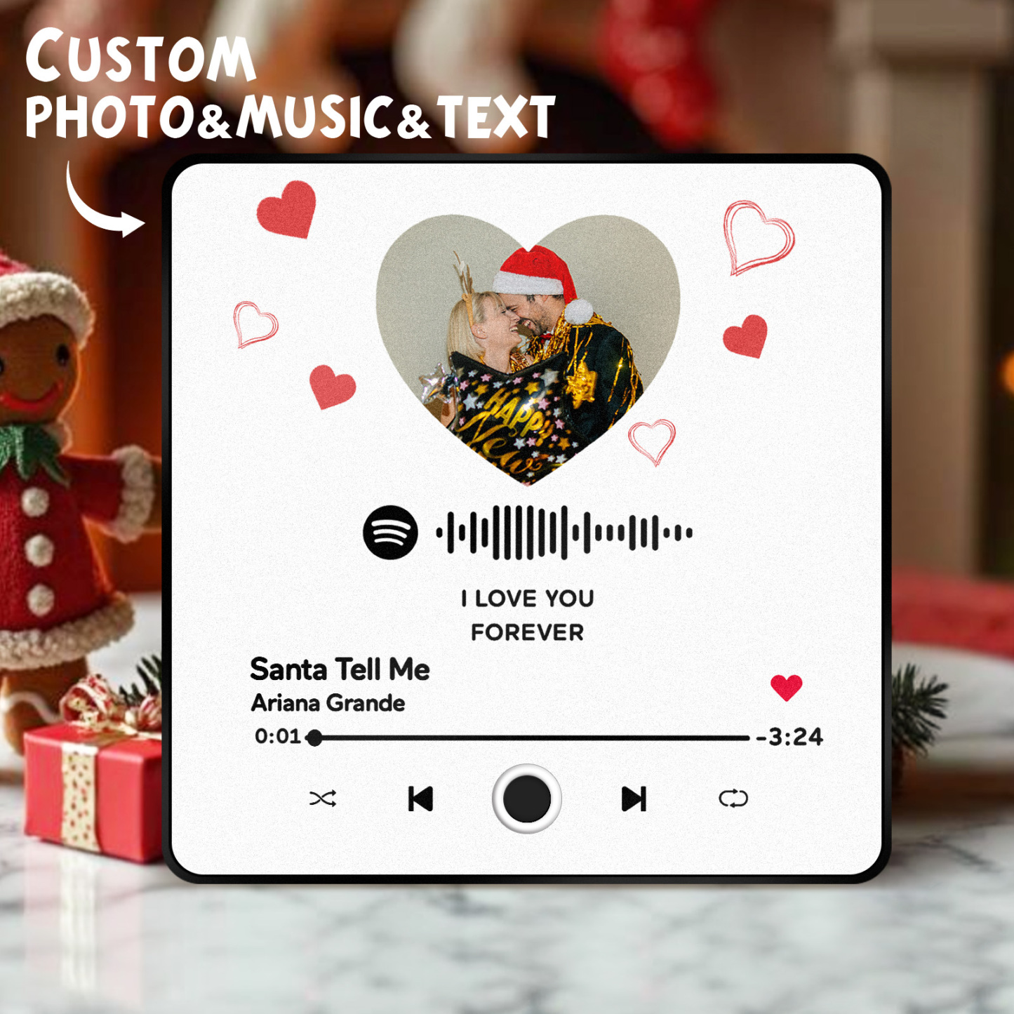 Personalized Music Fridge Magnet Customized Album Fridge Magnet Can Play Songs Christmas Gift