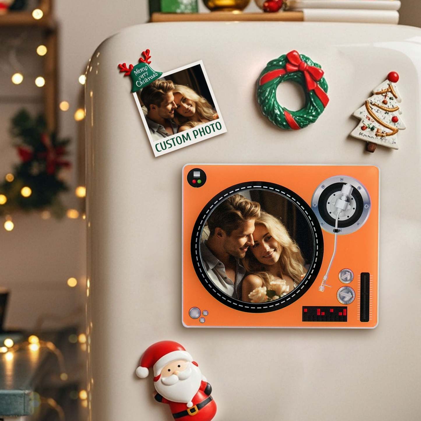 Custom Rotating Double Layer Acrylic Nfc Fridge Magnets With Photos And Songs Magnetic Fridge Magnets - mycustomtirecover