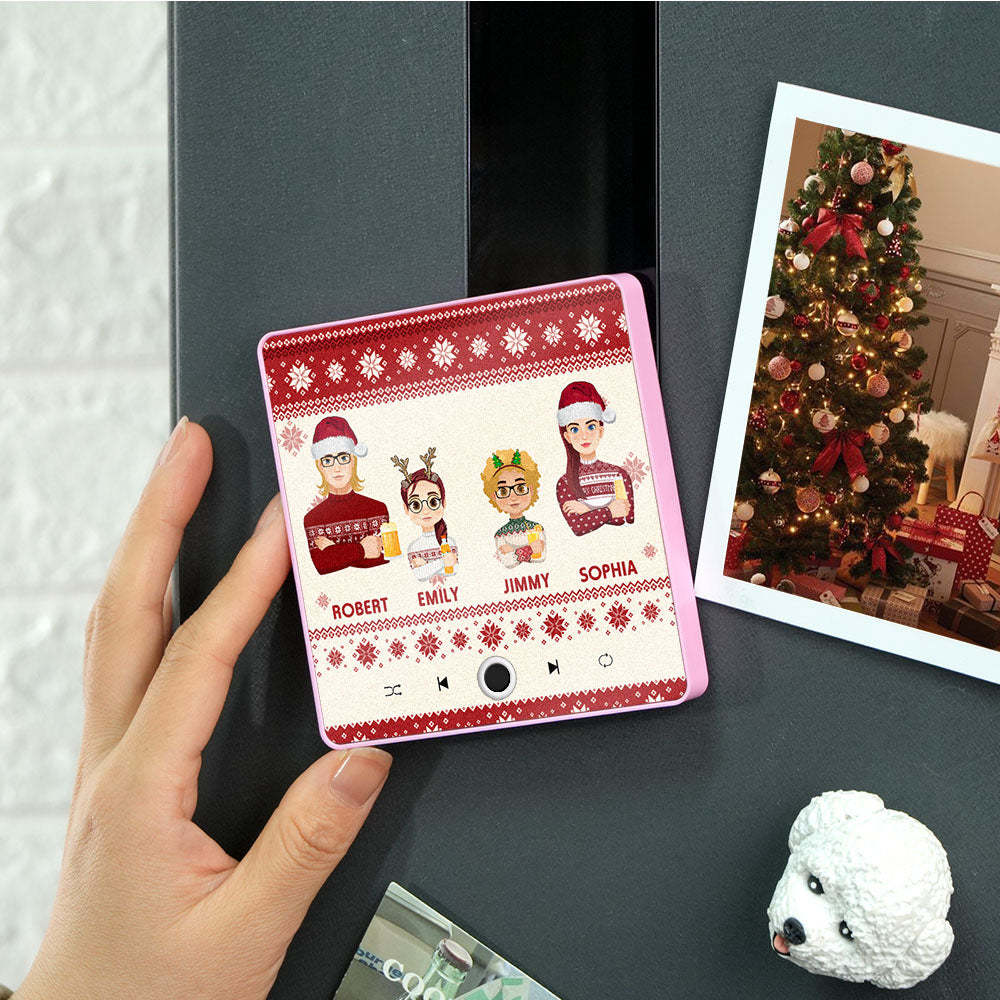 Custom Christmas Portrait Personalized Music Fridge Magnet Merry Christmas Magnets Can Play Songs Christmas Gift Family Gifts - mycustomtirecover