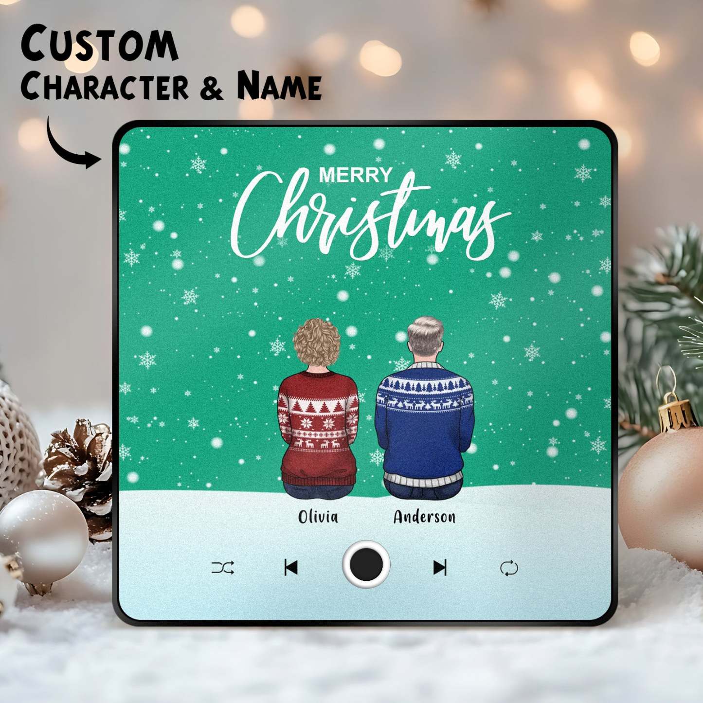 Custom Family Portrait Personalized Music Fridge Magnet Merry Christmas Custom Music Magnets Can Play Songs Christmas Gift Family Gifts - mycustomtirecover